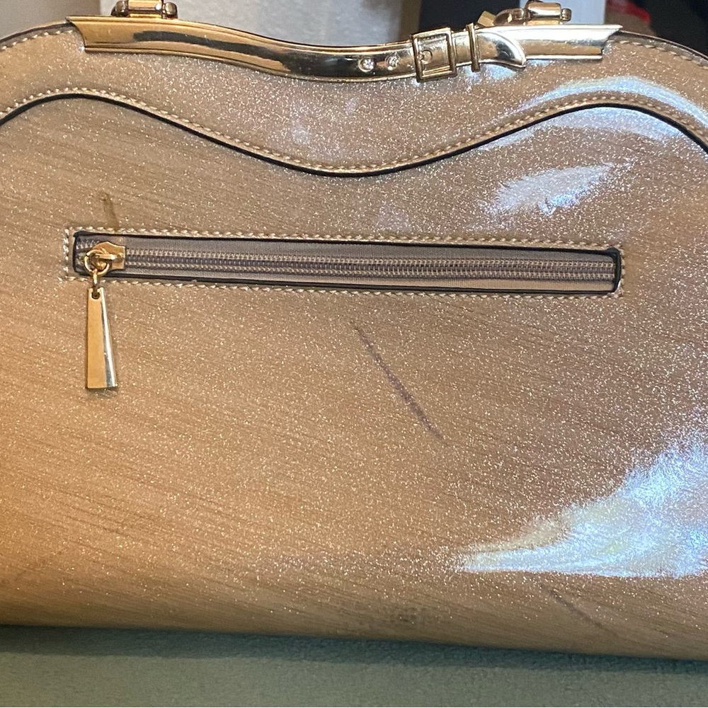 Michael Kors Metallic Gold purse with Dual Top Handles - Picture 4 of 9